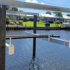 Hurricane-Boat-Lift-Installation-with-Wooden-Piles-in-Stuart-Florida 0